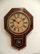 Antique American Waterbury Time Only Drop Octagon Fine Wall Clock,  Running Clocks photo 2