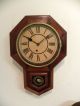 Antique American Waterbury Time Only Drop Octagon Fine Wall Clock,  Running Clocks photo 7