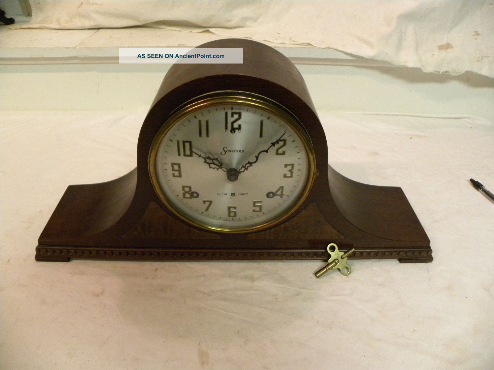 Antique American Sessions Westminster Chime Fine Parlor Clock And Running Clocks photo