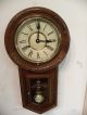 Vintage Long Drop Hand Carved Regulator Wall Clock And Running Fine Clocks photo 5