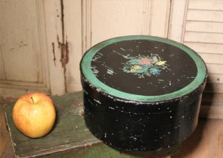 Antique J.  Putnam Painted Decorated Round Pantry Box photo