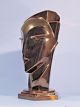 Retro Art Deco Cubist Style Lindsey B Head Sculpture Bronzed Ceramic Chic Lady Art Deco photo 2