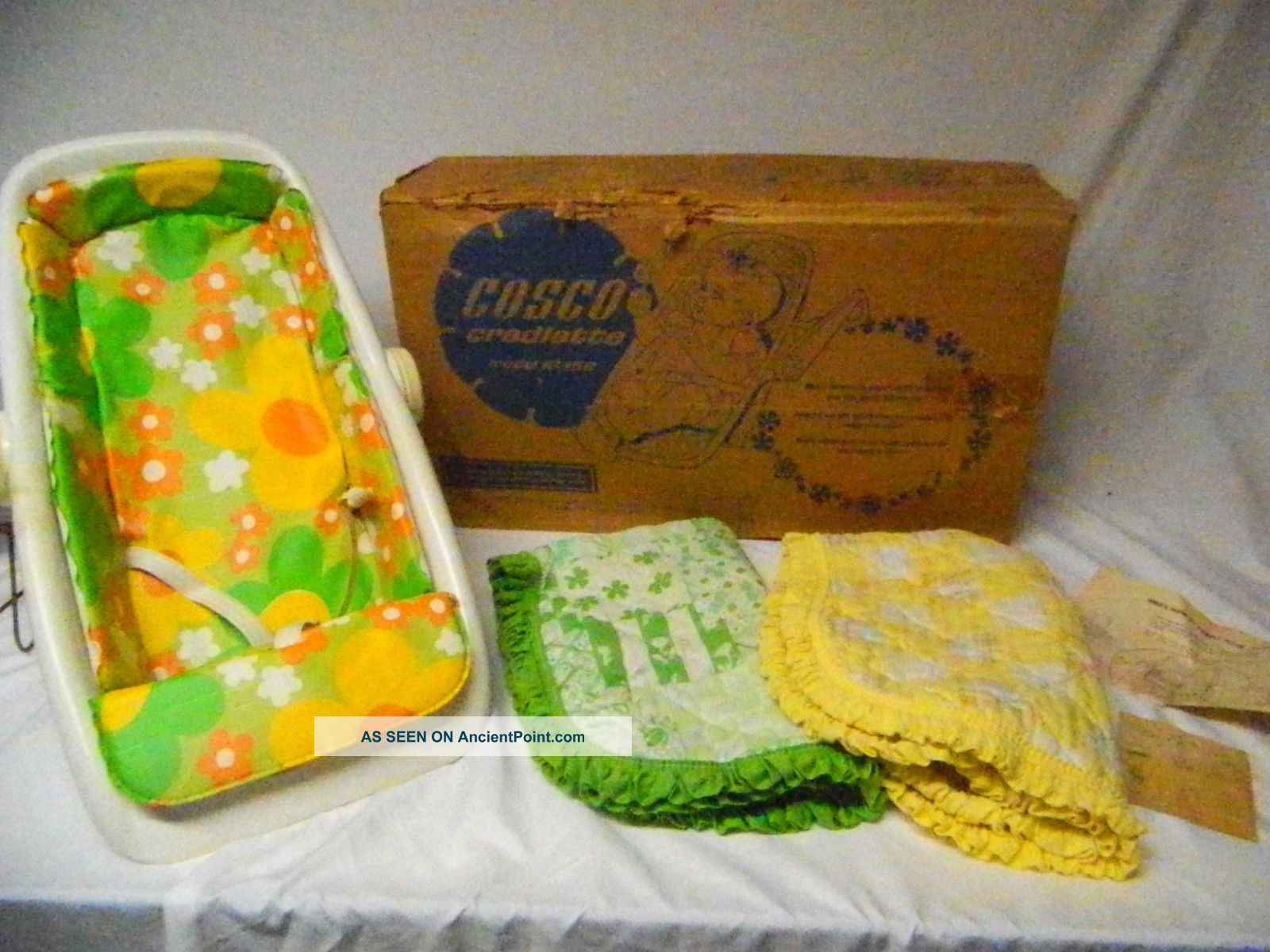 Vintage 1970 ' S Infant Baby Plastic Cosco Cradlette Cradle Carrier Seat W/covers Baby Carriages & Buggies photo