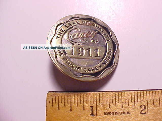 1911 Employees Factory Badge Carey Mfg.  Co.  Lockland Ohio Near Cincinnati Vg Other Mercantile Antiques photo