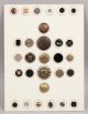 Antique 19c Group Brass Glass Greek Key Variations Buttons W Steel Cut Beads Buttons photo 1
