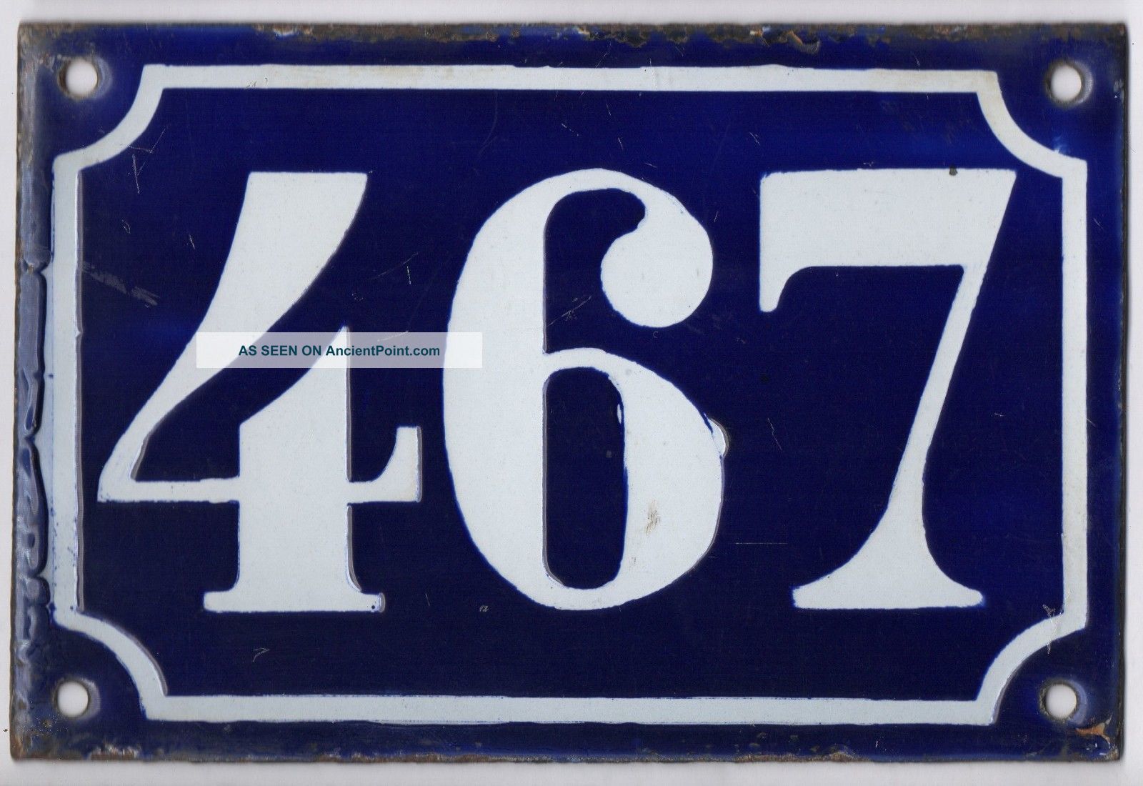 pick Old blue black French house number 97 BIS door gate plate enamel sign