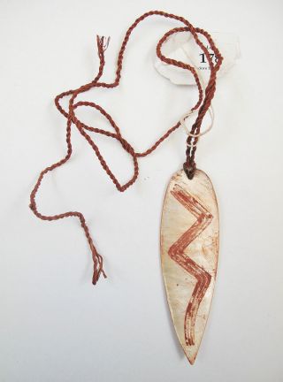 Antique Aboriginal Incised Shell Pendant Dampier W.  A. photo