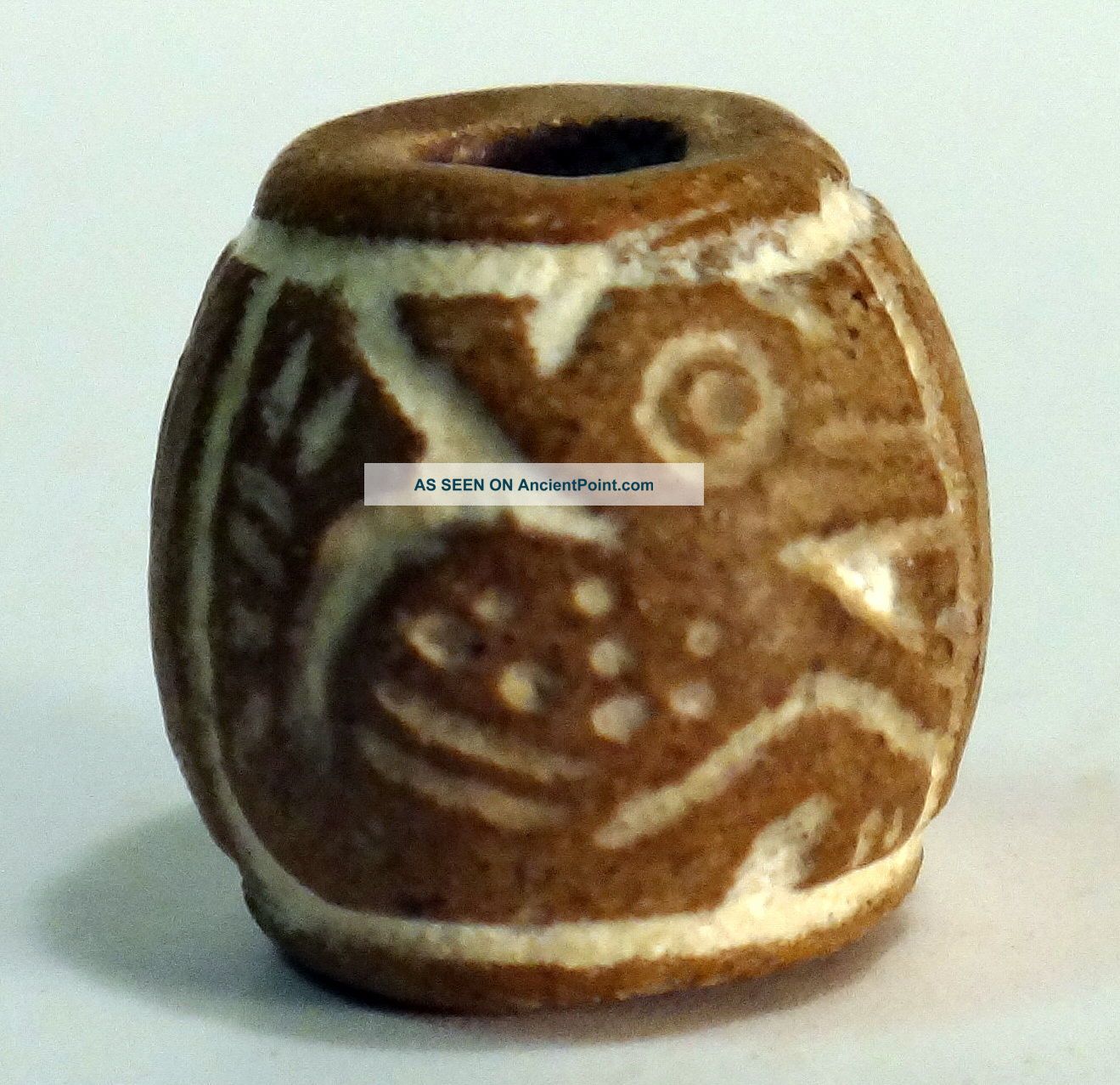 Pre - Columbian Brown Seated Squirrel Bead.  Guaranteed Authentic. The Americas photo