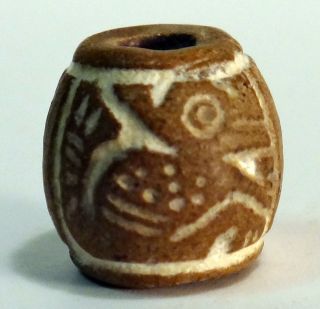 Pre - Columbian Brown Seated Squirrel Bead.  Guaranteed Authentic. photo