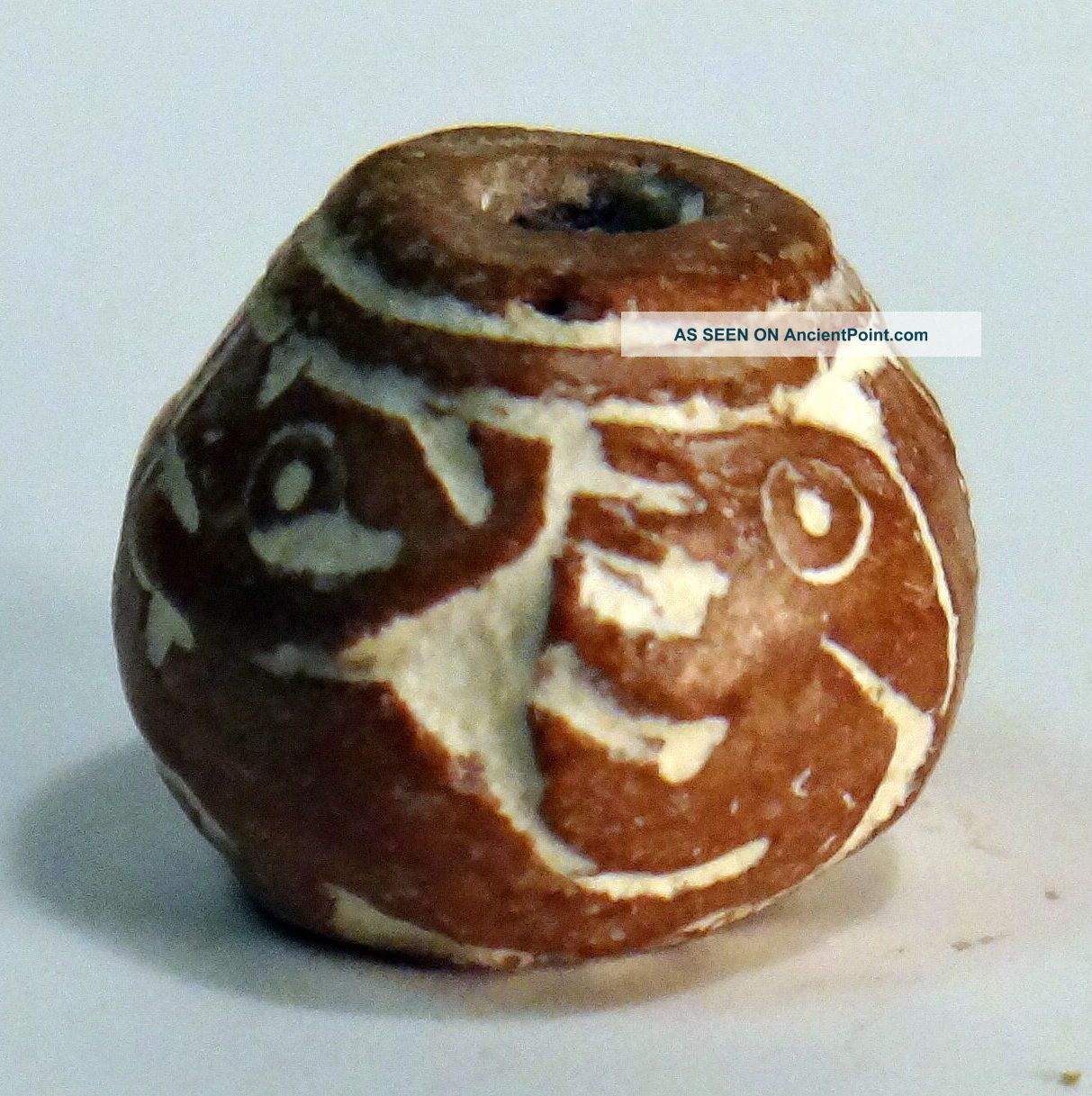 Pre - Columbian Brown Double Animal Bead.  Guaranteed Authentic. The Americas photo