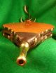 Wooden Fireplace Hearth Bellows Faux Leather Gold Metal Tacks & Nozzle Hearth Ware photo 3