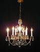 Vintage French Brass Crystals Swags Acanthus Leaf 10 Light Chandelier - Ornate Chandeliers, Fixtures, Sconces photo 11