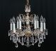 Vintage French Brass Crystals Swags Acanthus Leaf 10 Light Chandelier - Ornate Chandeliers, Fixtures, Sconces photo 1