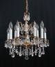 Vintage French Brass Crystals Swags Acanthus Leaf 10 Light Chandelier - Ornate Chandeliers, Fixtures, Sconces photo 4
