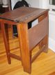 Antique Oak Mission Folding Desk Great Arts & Crafts Style Folds To 6 