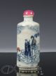 Fine Antique 18/19c Chinese Blue And Red Porcelain Snuff Bottle W Detail Snuff Bottles photo 2
