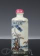 Fine Antique 18/19c Chinese Blue And Red Porcelain Snuff Bottle W Detail Snuff Bottles photo 3