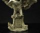 Old Marked Chinese Fengshui Silver Eagle Bird King Realize One ' S Ambition Statue Other Chinese Antiques photo 2
