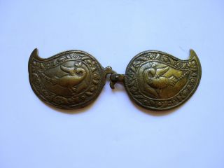 Antique Handmade Bronze Belt Buckle.  Mid.  18th Early 19th Century.  Ottoman Em. photo