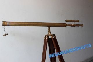Vintage Nautical Double Barrel Telescope_antique Finish Brass Telescope Marine photo