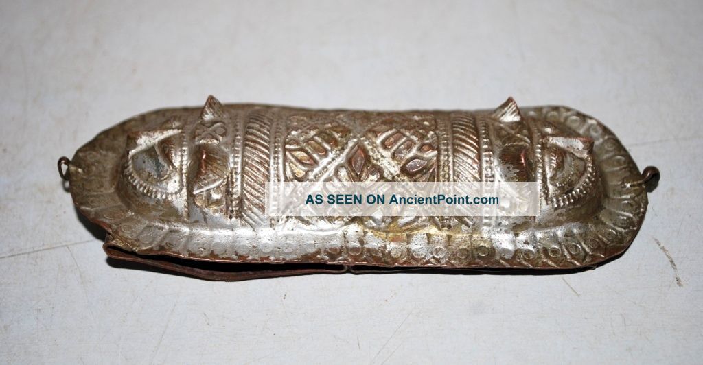 Viking /medievel Massive Bronze Wolf /cat Buckle Roman photo