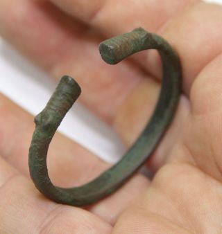 Viking Bronze Bracelet Dragon ' S Head.  Weight - 20gr photo
