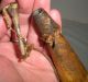 Antique C1820–1850 Native American Indian Hide Wrapped Powderhorn Orig Plug Vafo Native American photo 8