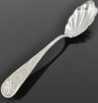 Je Caldwell Antique Sterling Silver Paisely Floral Sugar Serving Spoon No Monos photo