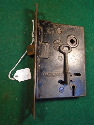 1912 Vintage Penn Entry Mortise Lock W/key - Push Buttons - Great (6520) photo