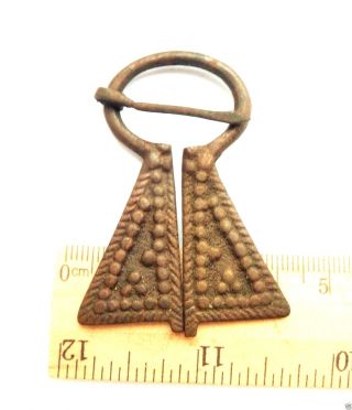Authentic Ancient Medieval Artifact - Bronze Fibula (940) photo