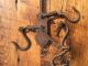 4 Hooked Antique Vintage Hanging Scale - Cast Iron Weight - Farm Cotton Hay Meat Scales photo 4