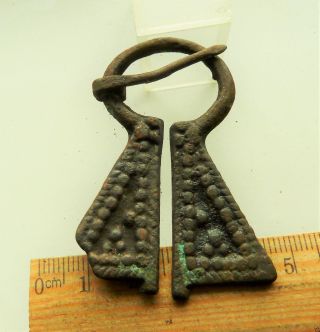 Authentic Ancient Medieval Artifact - Bronze Fibula (686) photo