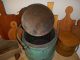 Primitive Firkin Wooden Bucket 4 Finger Band Robin ' S Egg Blue Cupboard Hue Primitives photo 6