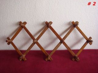 Primitive Wall Coat Small Wooden Hooks Art Rack Accordion Hanger Furniture 2 photo