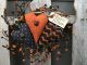 Halloween Pip Berry Wreath - Primitive Heart - Fall Decor - Harvest Hanger Primitives photo 2