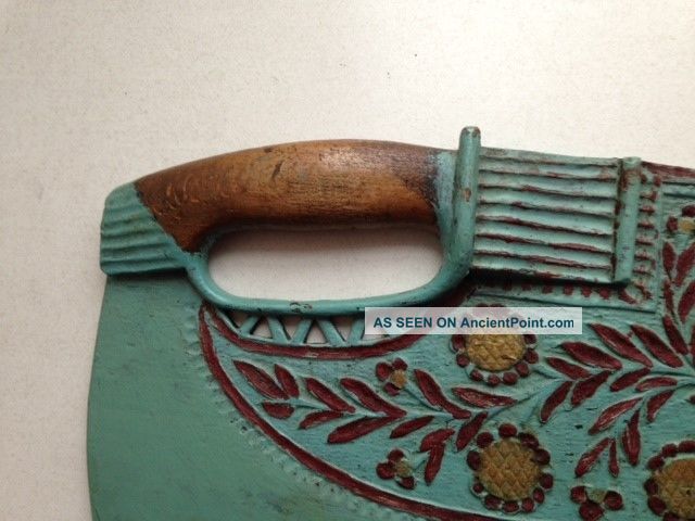 Antique Swedish Wooden Flax Knife From 1846 - With Heart - Rare Primitives photo