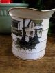 Antique Tin Measure With Old Photo Print Horse And Sleigh Primitive Christmas Primitives photo 1