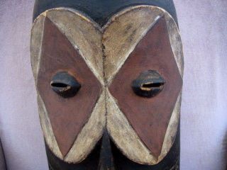 Wonderful Authentic Antique African Wood Carved Warrior Dance Mask photo