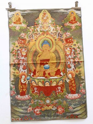 Tibet Collectable Silk Hand Painted Guanyin Painting Thangka @tk90 photo