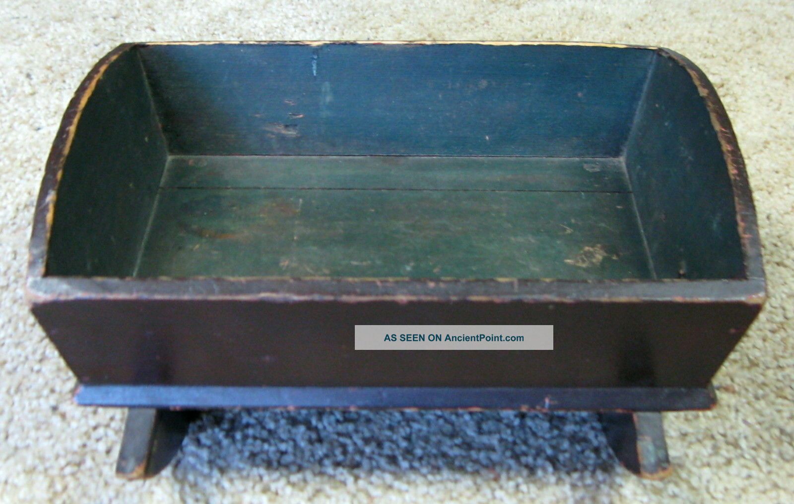 Primitive Antique Wood Rocking Doll Bed / Cradle Primitives photo