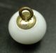 Antique Waistcoat Button Glass White W/ Gold Sparkle Swirl - 7/16 