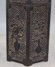 Chinese Old Wood Made Carved Human Pot Poetry Hexagon Tea Caddy Box Boxes photo 4