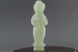 G183 Rare Chinese Natural Jade Hand - Carved Statue Pendant Gift photo