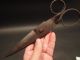 Antique Scissor Shears 18th C Antique Blacksmith Forged Wrought Iron Signed Primitives photo 3