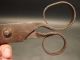 Antique Scissor Shears 18th C Antique Blacksmith Forged Wrought Iron Signed Primitives photo 5