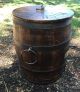 Michelob Rustic Antique Wood Oak & Brass Storage Cooler Bar Barrel 16 