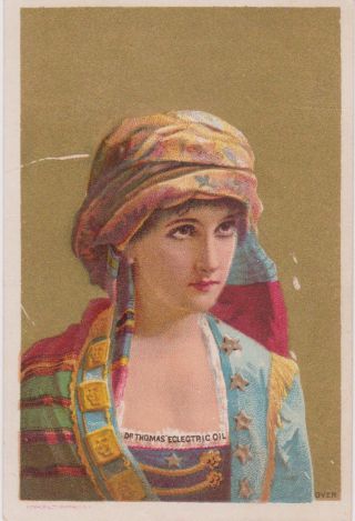 Rare 1880s Dr Thomas ' Eclectric Oil Victorian Quack Young Girl Trade Card photo
