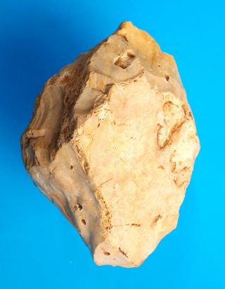 Acheulean Flint Hand Scraper Neanderthal Tool Paleolithic Yellow Patina photo