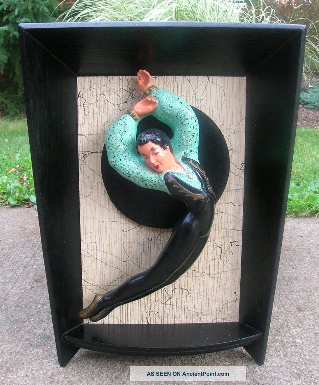 Vtg 1954 Universal Statuary Co Ballet Dancer Chalkware 3d Wall Hanging Mid-Century Modernism photo