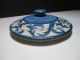 Vintage Dorchester Ma Pottery Stoneware Cobalt Blue Decorated Scroll Crock Lid Crocks photo 9